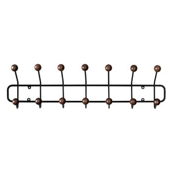 Wall coat racks, Bill Horizontal coat rack, black - walnut stained ash, Black