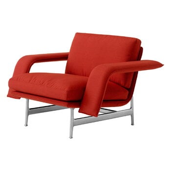 Armchairs & lounge chairs, Meantime AV29 lounge chair, polished aluminium - red Fiord 0571, Silver