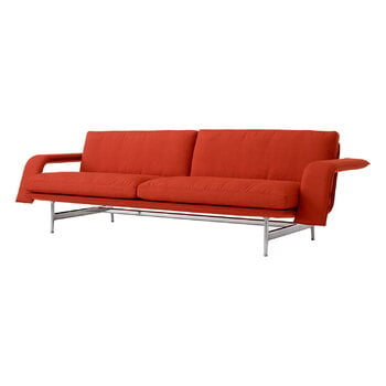 Armchairs & lounge chairs, Meantime AV31 3-seater sofa, polished aluminium - red Fiord 0571, Silver