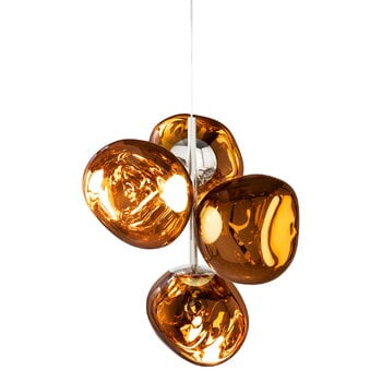 Pendellampor, Melt Chandelier Mini pendellampa, LED, guld, Guld