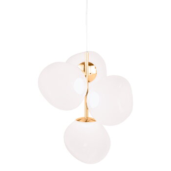 Pendellampor, Melt Chandelier Mini pendellampa, LED, opal - guld, Vit