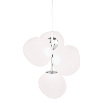 Pendant lamps, Melt Chandelier Mini pendant, LED, opal - silver, White