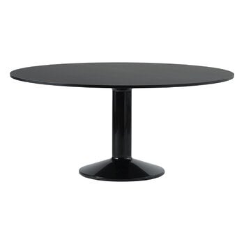 Tables de salle à manger, Table Midst, 160 cm, linoléum noir - noir, Noir