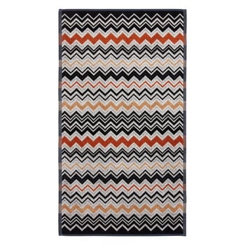 Asciugamani, Asciugamano Bernard, 40 x 70 cm, 160 nero multicolore, Nero