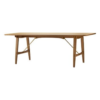 Carl Hansen & Søn BM1160 Hunt Hunting sman dining table, oiled oak - brass, product image