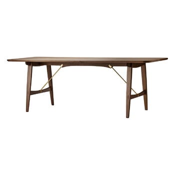 Dining tables, BM1160 Hunting dining table, oiled walnut - brass, Brown