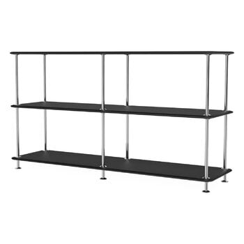 Bookcases, Montana Free 220000 shelf, 207 black - chrome, Black