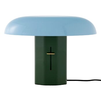 &Tradition Lampada da tavolo Montera JH42, verde foresta - celeste