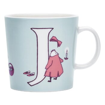 Cups & mugs, Moomin mug 0,4 L, ABC, J, Light blue