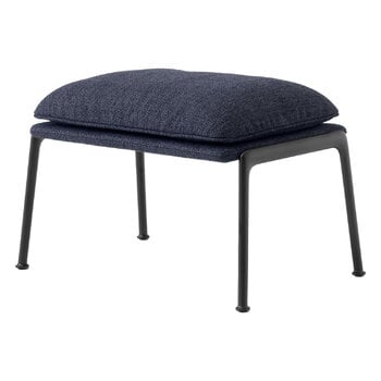 Poufs & ottomans, Muno LN20 footstool, warm black - dark blue Ecriture 0780, Black