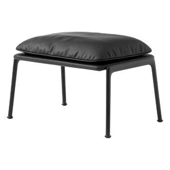 Poufs & ottomans, Muno LN20 footstool, warm black - black Noble leather, Black