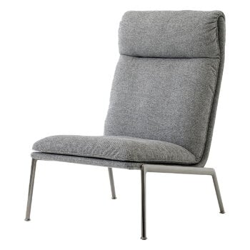 Armchairs & lounge chairs, Muno LN16 lounge chair, high back, dark chrome - grey Hallingdal 0126, Gray