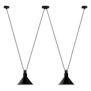 Lampade a sospensione, Lampada a sospensione Les Acrobates de Gras 324 L, conica, nera, Nero