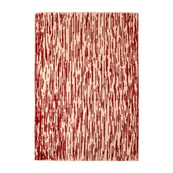 Wool rugs, Doblecara 3 rug, off-white - red, White