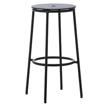 Normann Copenhagen Circa bar stool, 75 cm, black steel - black oak