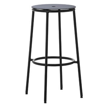 Normann Copenhagen Circa Barhocker, 75 cm, schwarzer Stahl - schwarzes Aluminium