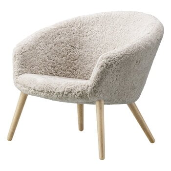Fredericia Ditzel lounge chair,  Moonlight sheepskin - oak