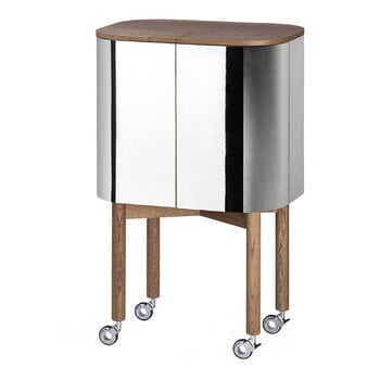 Northern Loud bar cabinet, smoked oak - aluminium