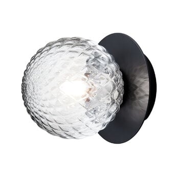 Wall lamps, Liila 1 wall/ceiling lamp, small, black - optic clear, Black