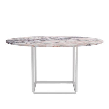 New Works Florence dining table, 145 cm, white - white marble Viola, product image