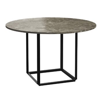 New Works Florence dining table 120 cm, black - grey marble