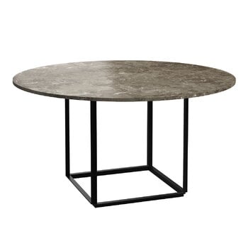 New Works Table Florence, 145 cm, noir - marbre gris
