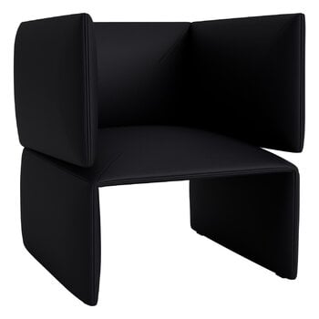 Fauteuils, Fauteuil pliant Fold, cuir Ultra noir, Noir