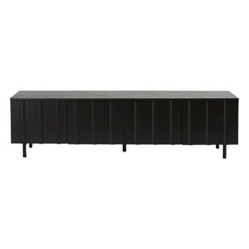 Sideboards & dressers, Rib sideboard, low, 175 cm, soft black, Black