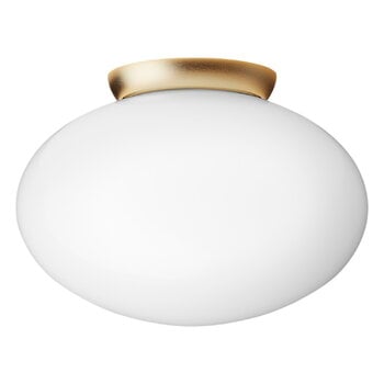 Lampade da soffitto, Lampada da soffitto Rizzatto 301, ottone satinato - bianco opale, Bianco