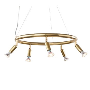 Pendant lamps, Star 5 pendant, round, brass, Gold