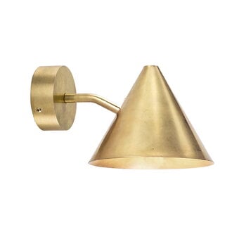 Örsjö Tratten wall lamp, outdoor, small, brass, product image