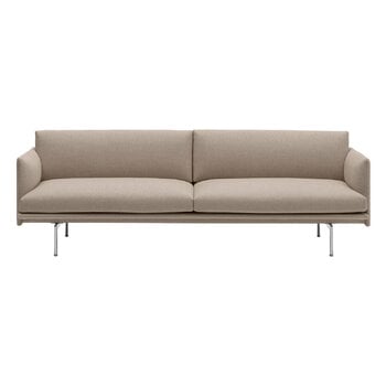 Sofas, Outline sofa, 3 seater, aluminium - Ecriture 240, Beige