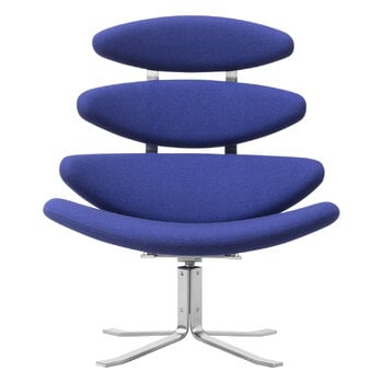 Poltrone, Sedia Corona, acciaio spazzolato - Vidar 676, Blu