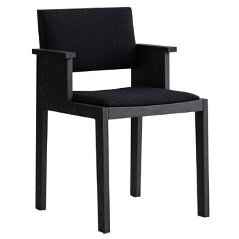 Vaarnii 016 Maasto dining arm chair, upholstered, black - black Kvadrat Alle, product image