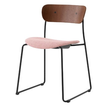 Dining chairs, Pavilion AV52 side chair, lacquered walnut - pink Ecriture 0640, Natural