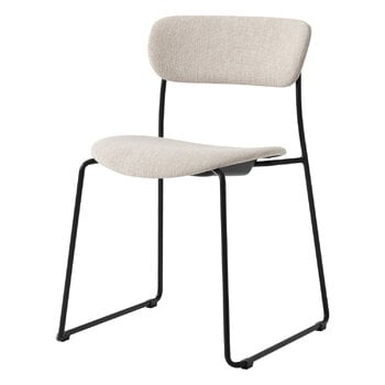 Dining chairs, Pavilion AV53 side chair, fully upholstered, beige Clay 0011, Black