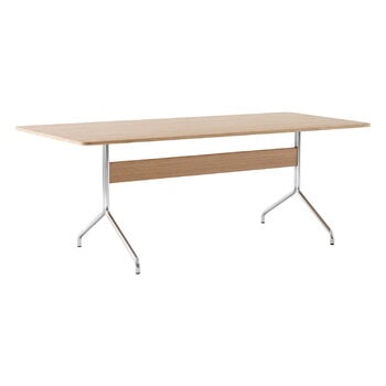 &Tradition Pavilion AV19 table, chrome - lacquered oak