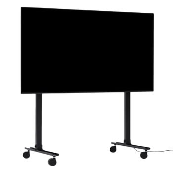 Pedestal Straight Rollin' TV stand, charcoal
