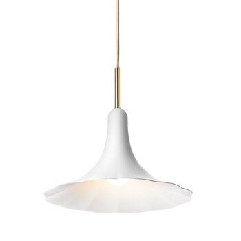 Lampade a sospensione, Lampada a sospensione Petalii 1, piccola, bianco - ottone lucida, Bianco