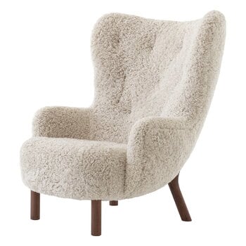 &Tradition Petra VB3 lounge chair, Moonlight sheepskin - oiled walnut