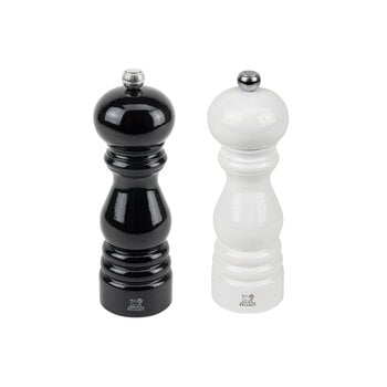 Salt & pepper, Paris salt and pepper mills, 18 cm, glossy black - glossy white, White