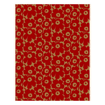 Tessuti Marimekko, Tessuto di cotone Pieni Unikko, marrone - rosso, Marrone