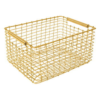 Korbo Rectangular 19 wire basket, brass