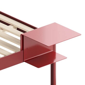 ReFramed Side table for bed frame, deep red
