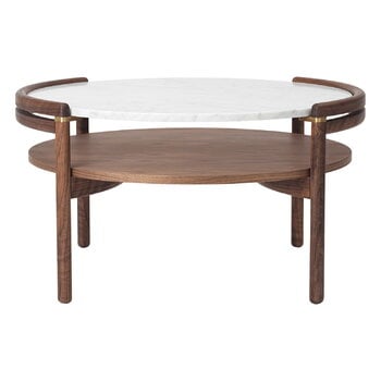 Coffee tables, RF1905 Sideways coffee table, walnut - Bianco Carrara marble, White