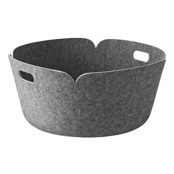 Fabric baskets, Restore round basket, grey, Gray