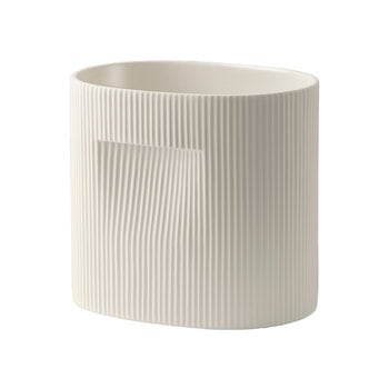 Planters & plant pots, Ridge planter, h. 24 cm, off-white, White