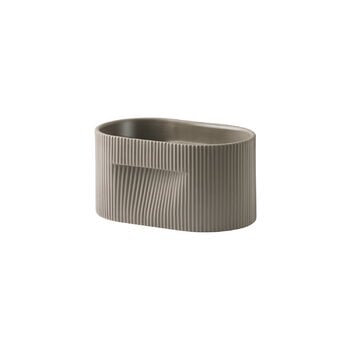 Planters & plant pots, Ridge planter, h. 13 cm, taupe, Gray