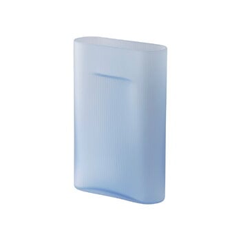 Vases, Ridge vase, 35 cm, light blue frosted glass, Light blue