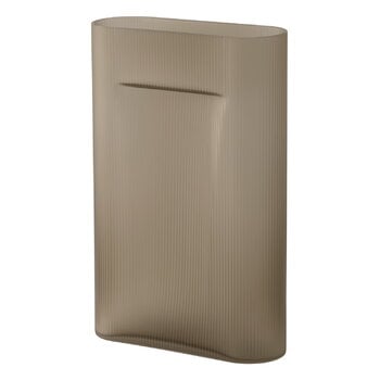 Vases, Ridge vase, 48,5 cm, taupe frosted glass, Beige